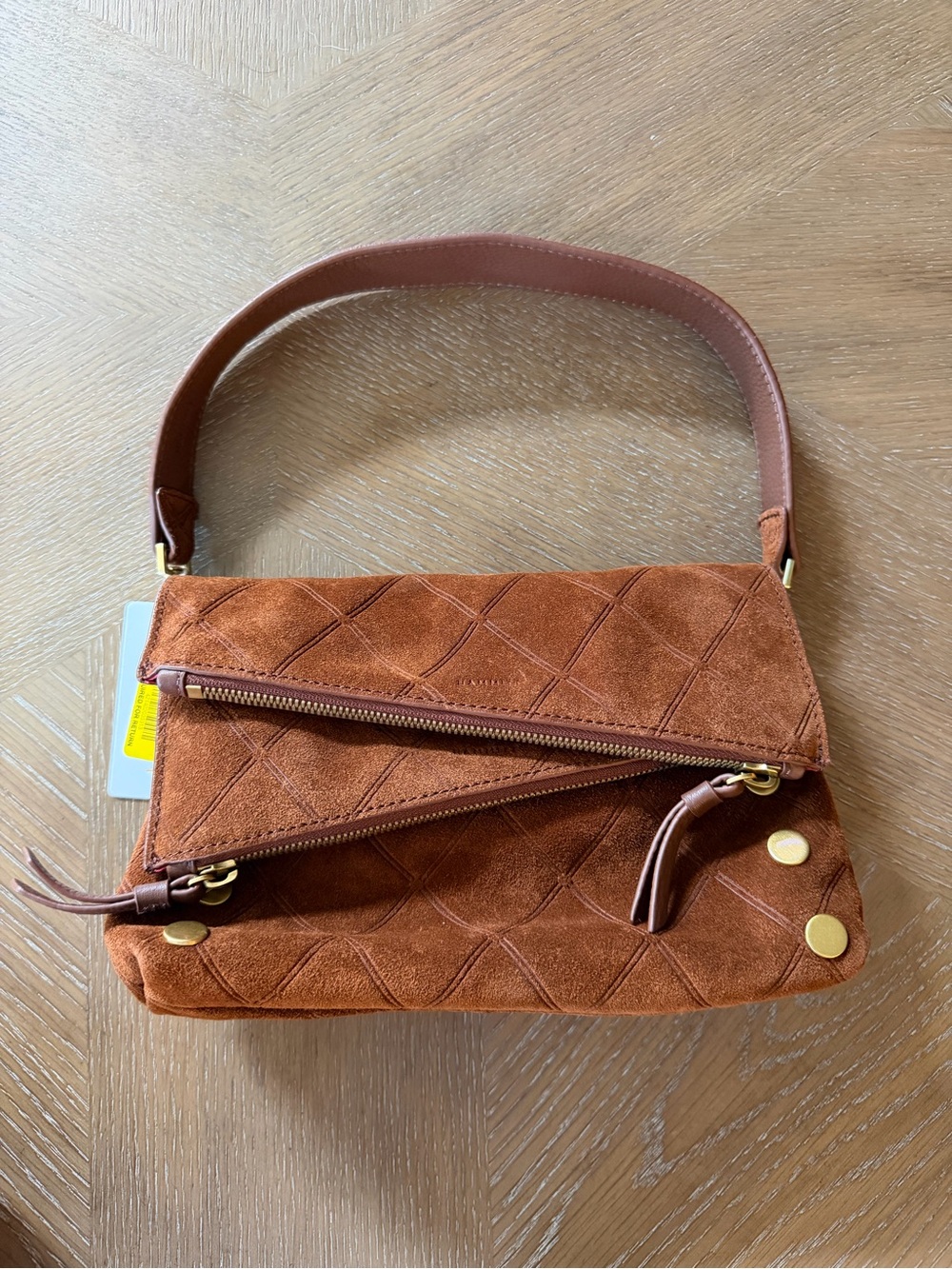 Hammitt Dillon Small crossbody bag in chocolate diamond suede NWT